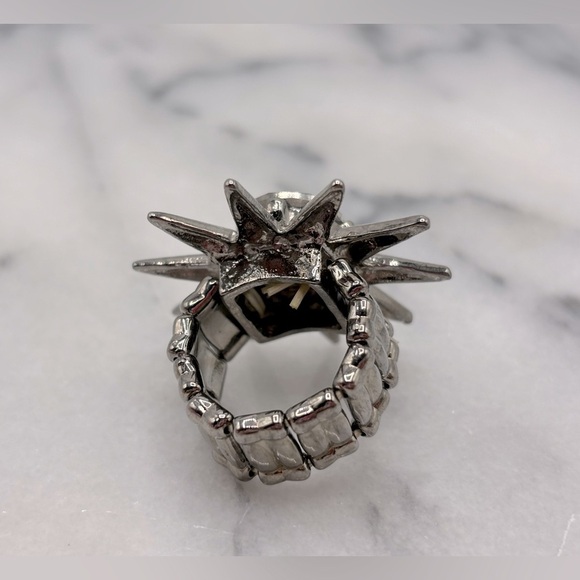Gothic Grunge Sun Moon Spike‎ Modern Space Jewelry Crystal Spike Ring - Picture 6 of 7